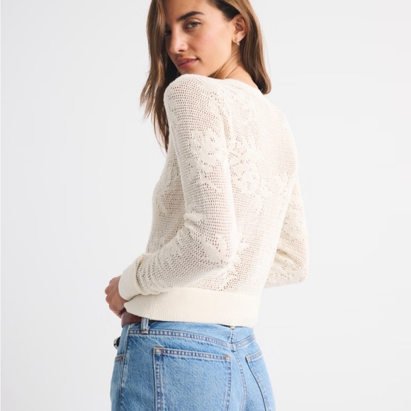 Abercrombie & Fitch Floral Open Knit Cardigan - Picture 5 of 8